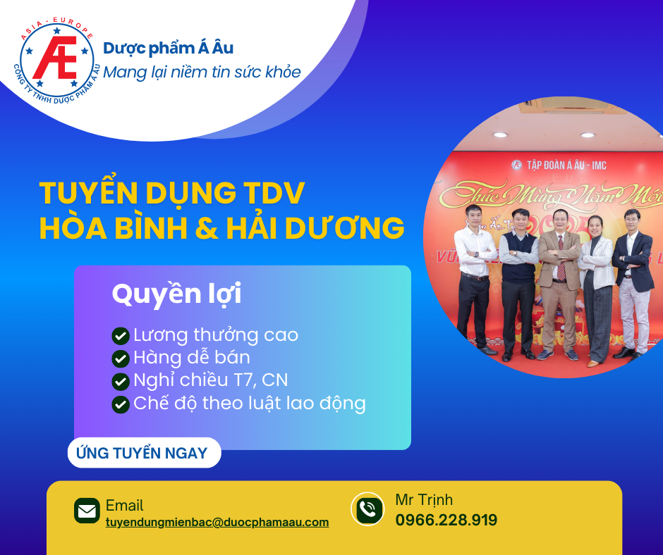 [TUYỂN DỤNG THÁNG 2.2025] TUYỂN TRÌNH DƯỢC VIÊN HÒA BÌNH VÀ HẢI DƯƠNG